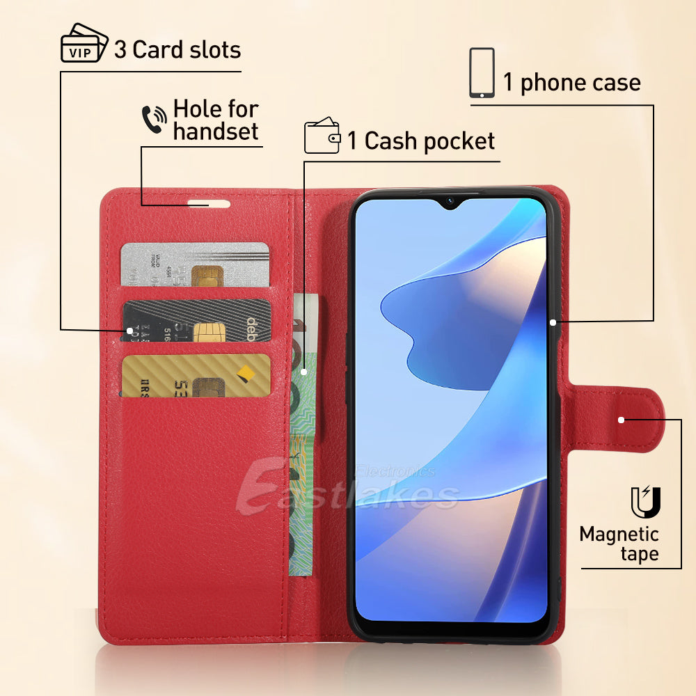 Leather Wallet Case For OPPO A16s A54s A54 A74 A93 - Eastlakes Electronics
